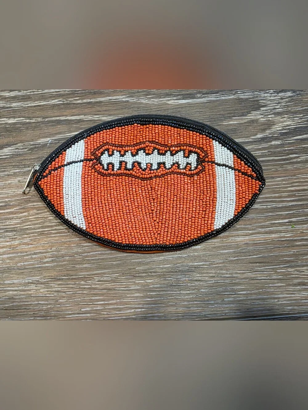Beaded Football Bag - Orange